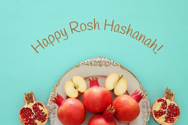 Rosh hashanah (Yahudi Yeni Yıl Tatili) konsepti. Geleneksel semboller.