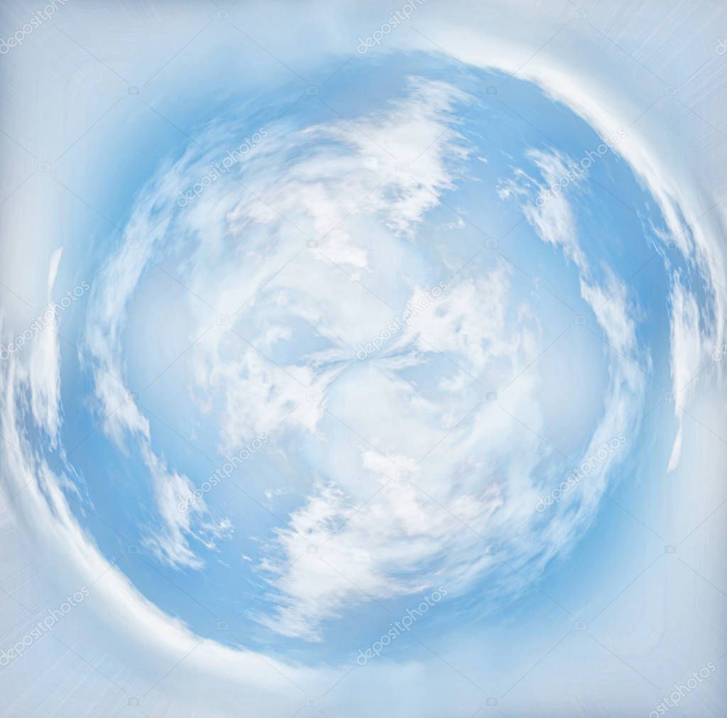 abstract swirled background of blue sky with clouds
