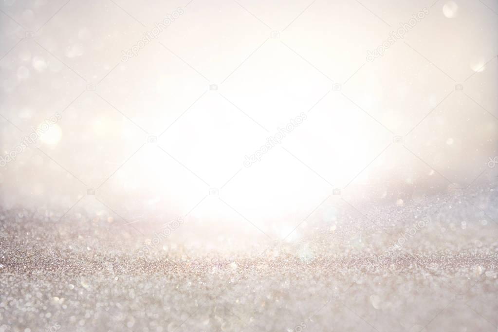 glitter vintage lights background. defocused