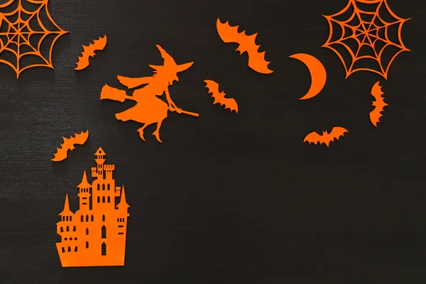 Cadılar Bayramı tatil kavramı üstten görünüm sahne