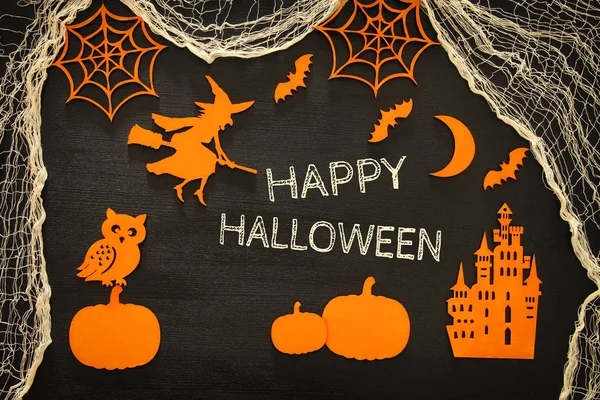 Cadılar Bayramı tatil kavramı üstten görünüm sahne