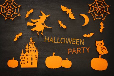 Cadılar Bayramı tatil kavramı üstten görünüm sahne