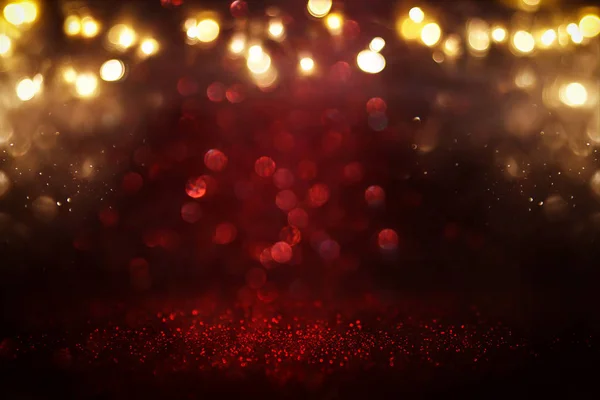 Fond de lumières vintage paillettes rouges. déconcentré — Photo