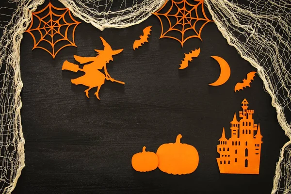 Cadılar Bayramı tatil kavramı üstten görünüm sahne