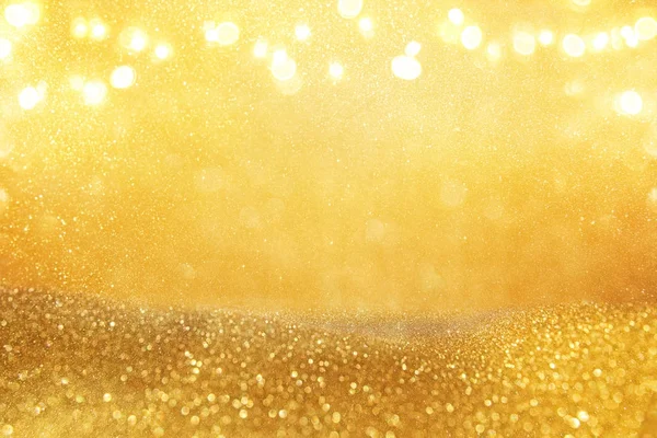 Glitzernde Vintage-Lichter Hintergrund. Gold und Schwarz. de fokussiert — Stockfoto