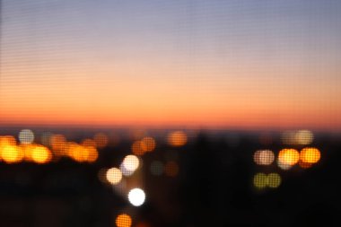 soyut resim bulanık gece şehir arka plan daire ışıklar ile.