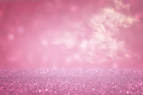 Ροζ glitter φώτα εκλεκτής ποιότητας φόντο. de επικεντρώθηκε. — Φωτογραφία Αρχείου