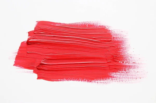 Coup de pinceau aquarelle rouge sur fond blanc — Photo