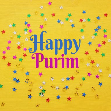 parti renkli konfeti ile arka plan. Üstten Görünüm.