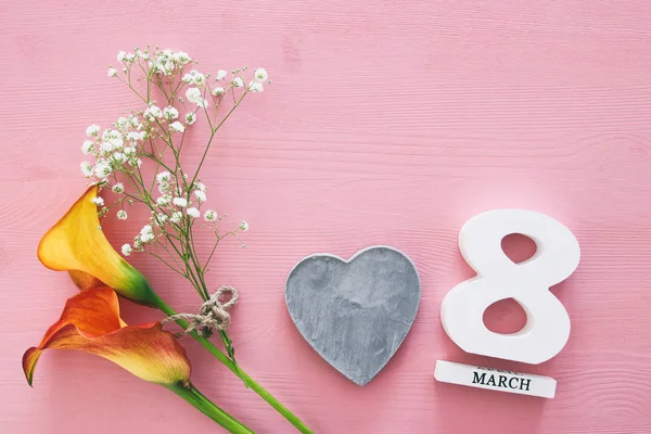 Concepto del Día Internacional de la Mujer. Imagen de vista superior . — Foto de Stock