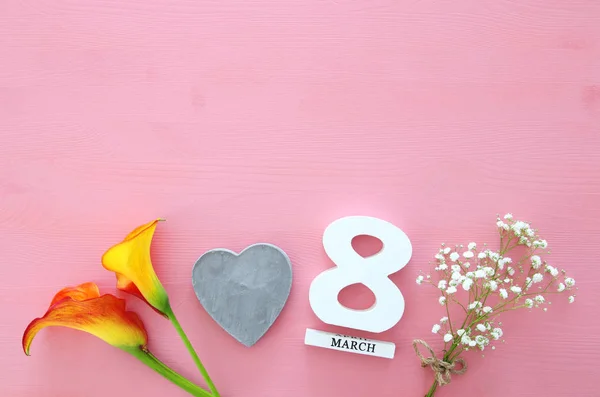 Concepto del Día Internacional de la Mujer. Imagen de vista superior . — Foto de Stock