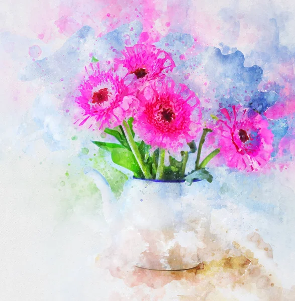 Acquerello e immagine astratta dei fiori primaverili — Foto Stock