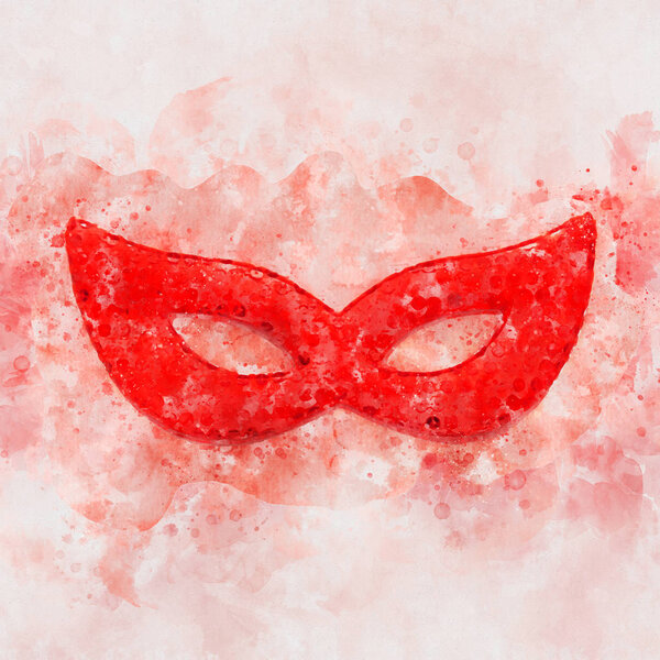 watercolor style and abstract image of masquerade venetian mask background