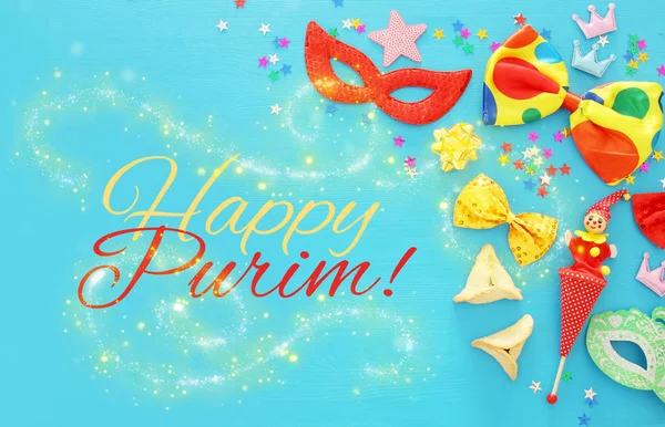 Purim γιορτή έννοια (εβραϊκή Καρναβάλι holiday). Το Top view. — Φωτογραφία Αρχείου