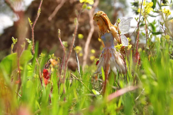 Imagem de pequena fada mágica na floresta . — Fotografia de Stock