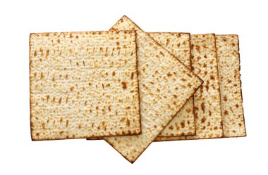 Fısıh arka plan üzerinde beyaz izole matzoh ile.