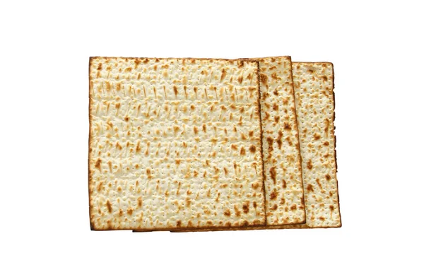 Påsk bakgrund med matzoh isolerad på vit. — Stockfoto