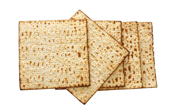 Fundo passover com matzoh isolado em branco . — Fotografia de Stock