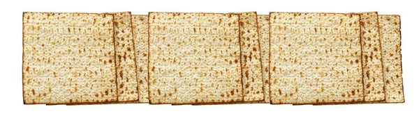 Passahbanner Hintergrund mit Matzoh isoliert auf weiß. — Stockfoto