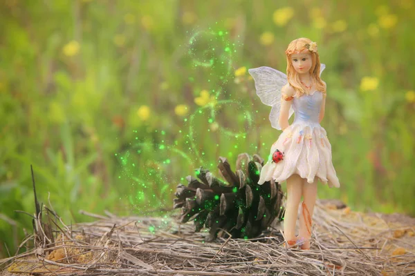 Image de petite fée magique dans la forêt . — Photo