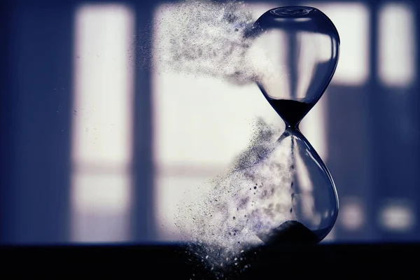 Hourglass as time passing and pass away concept. — Stock Photo, Image