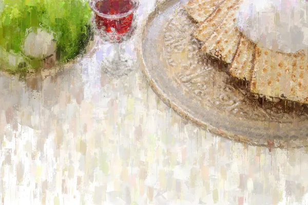 Oilpainting style and abstract image of Pesah celebration concept (jewish Passover holiday). — Stock Photo, Image