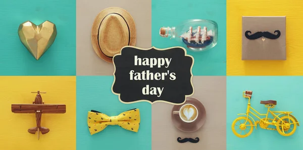 Top view collage with man life style objects. Father's day concept. — Stock Photo, Image