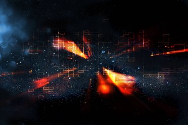 Retro futuristik arka planını 80 's retro tarzı. Dijital veya Cyber yüzey. Neon ışıkları ve geometrik desen