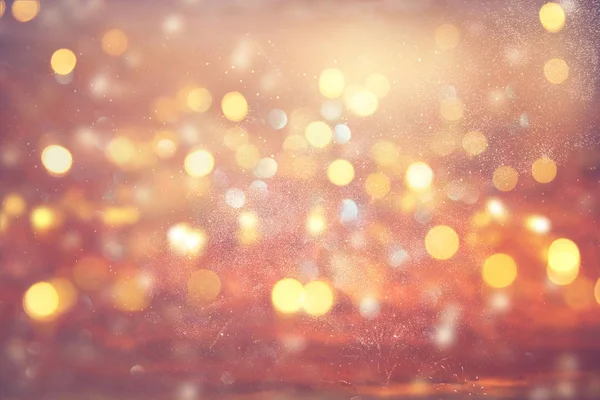 Glitter vintage lights background. gold and silver. de focused — Stock Photo, Image