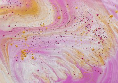 art photography of abstract marbleized effect background. pink, purple, gold and white creative colors. Beautiful paint. clipart