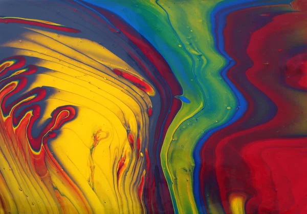 Художественная фотография абстрактного мраморного фона эффекта. красный, золотой, желтый, синий и зеленый творческие цвета. Красивая краска . — стоковое фото