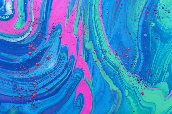 추상적으로 정제된 효과 배경의 아트 사진. 민트, 파랑, 분홍의 창의적 인 색깔들. 아름다운 물감. — 스톡 사진