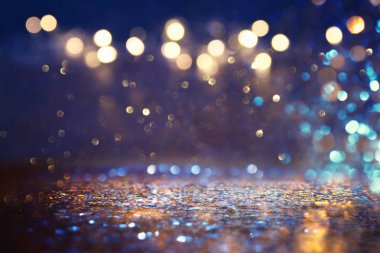 soyut glitter gümüş ve mavi ışıklar arka plan. de-odaklı