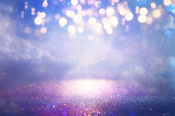 Abstract glitter pink, purple and gold lights background. de-focused — Stock Photo, Image