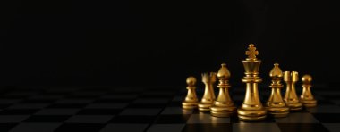 Satranç görüntüsü. İş, rekabet, strateji, liderlik ve başarı kavramı
