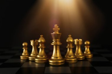 Satranç görüntüsü. İş, rekabet, strateji, liderlik ve başarı kavramı