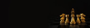 Satranç görüntüsü. İş, rekabet, strateji, liderlik ve başarı kavramı