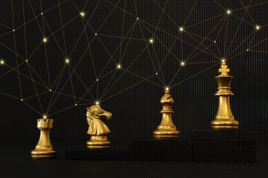 Satranç görüntüsü. İş, rekabet, strateji, liderlik