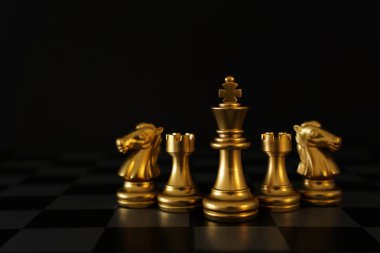 Satranç görüntüsü. İş, rekabet, strateji, liderlik ve başarı kavramı