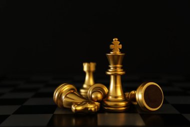 Satranç görüntüsü. İş, rekabet, strateji, liderlik ve başarı kavramı