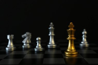 Satranç görüntüsü. İş, rekabet, strateji, liderlik ve başarı kavramı