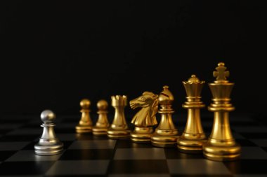 Satranç görüntüsü. İş, rekabet, strateji, liderlik ve başarı kavramı