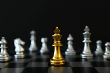 Satranç görüntüsü. İş, rekabet, strateji, liderlik ve başarı kavramı