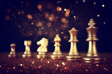 Satranç görüntüsü. İş, rekabet, strateji, liderlik ve başarı kavramı