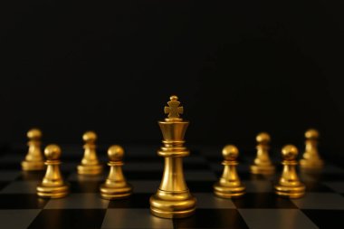 Satranç görüntüsü. İş, rekabet, strateji, liderlik ve başarı kavramı