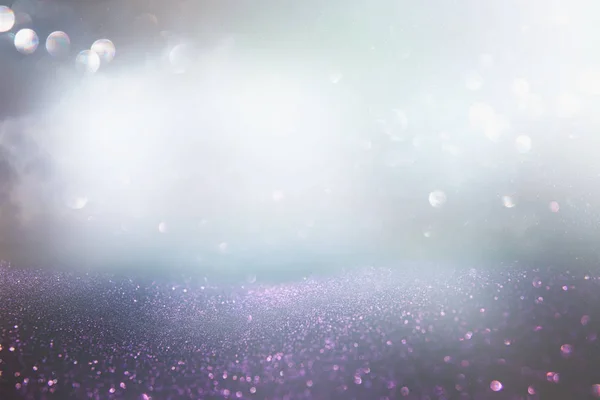 Abstract background of glitter vintage lights . silver, purple and white. de-focused — Stock Photo, Image