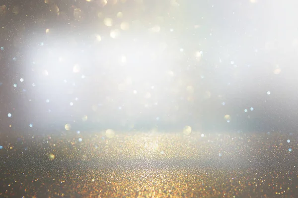 Abstract background of glitter vintage lights . silver, gold and gray. de-focused — Stock Photo, Image