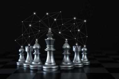 Satranç görüntüsü. İş, rekabet, strateji, liderlik
