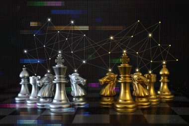 Satranç görüntüsü. İş, rekabet, strateji, liderlik