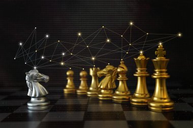 Satranç görüntüsü. İş, rekabet, strateji, liderlik